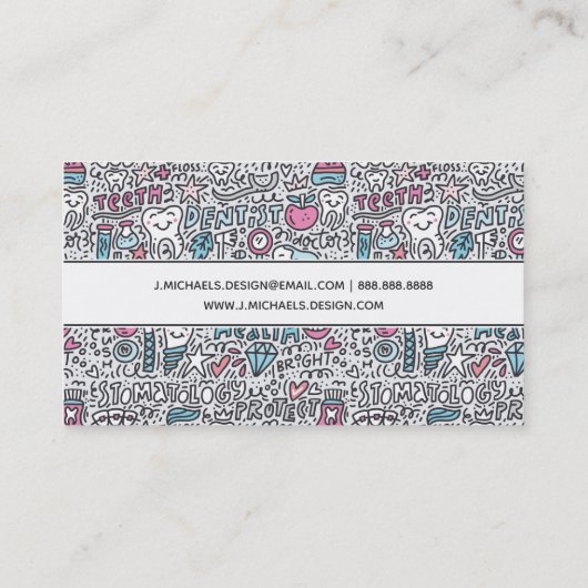 Jouw naam toevoegen | Patroon voor tandheelkundige Visitekaartje (Achterkant)