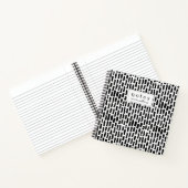 Jouw naam toevoegen | Patroon voor zwarte penseels Notitieboek (Binnen)