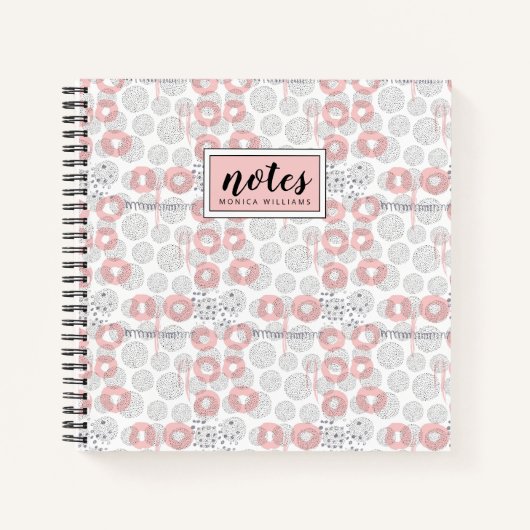 Jouw naam toevoegen | Polka Dot Circle Pattern Notitieboek (Voorkant)
