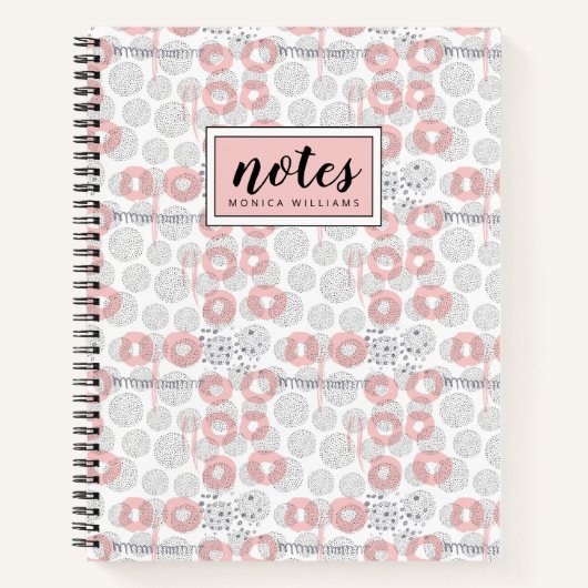 Jouw naam toevoegen | Polka Dot Circle Pattern Notitieboek (Voorkant)