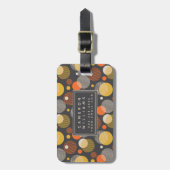 Jouw naam toevoegen | Polka Dot Stripe Pattern Bagagelabel (Voorkant verticaal)