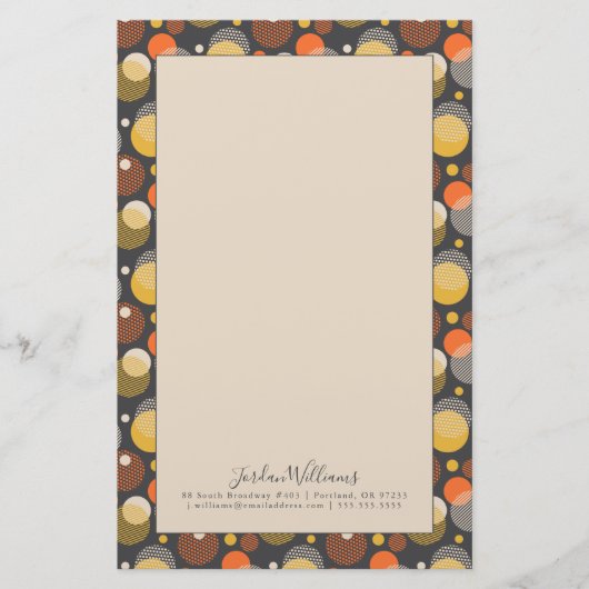 Jouw naam toevoegen | Polka Dot Stripe Pattern Briefpapier (Voorkant)