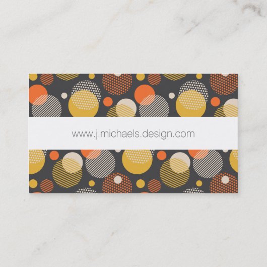 Jouw naam toevoegen | Polka Dot Stripe Pattern Visitekaartje (Achterkant)