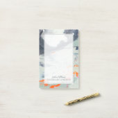 Jouw naam toevoegen | Polyfonisch Zee - Beige Post-it® Notes (Op bureau)