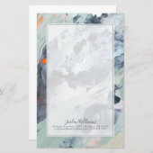 Jouw naam toevoegen | Polyfonisch Zee - blauw Briefpapier (Voorkant / Achterkant)