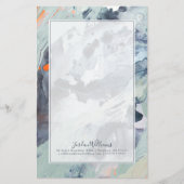 Jouw naam toevoegen | Polyfonisch Zee - blauw Briefpapier (Voorkant)