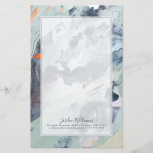 Jouw naam toevoegen   Polyfonisch Zee - blauw Briefpapier