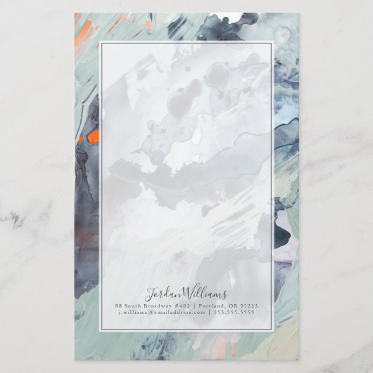 Jouw naam toevoegen | Polyfonisch Zee - blauw Briefpapier (Voorkant)