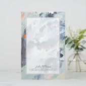 Jouw naam toevoegen | Polyfonisch Zee - blauw Briefpapier (Staand voorkant)