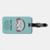 Jouw naam toevoegen | Portret van mobiele hoofdtel Bagagelabel (Achterkant horizontaal)