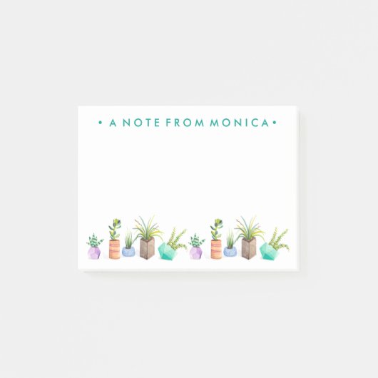 Jouw naam toevoegen | Pot Succulents Post-it® Notes (Voorkant)