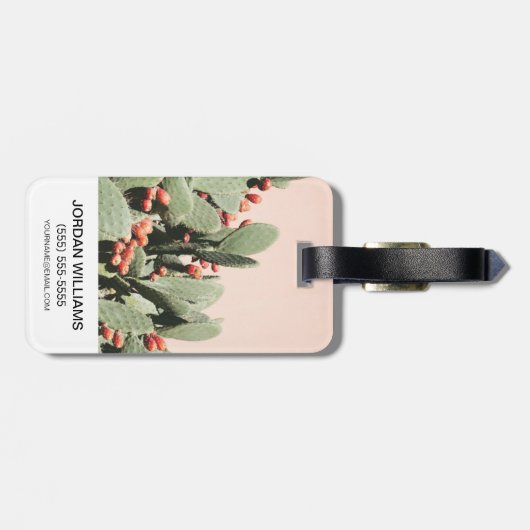 Jouw naam toevoegen | Prickley Pear Cactus Bagagelabel (Achterkant horizontaal)