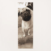 Jouw naam toevoegen | Pug met kop kantelbaar Yogamat (Voorkant)