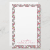 Jouw naam toevoegen | Rainbow Teeth Pattern Briefpapier (Voorkant / Achterkant)