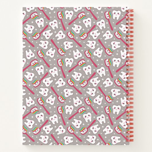 Jouw naam toevoegen | Rainbow Teeth Pattern Notitieboek (Achterkant)