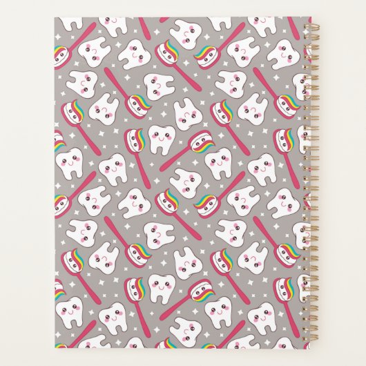 Jouw naam toevoegen | Rainbow Teeth Pattern Planner (Achterkant)