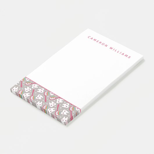 Jouw naam toevoegen | Rainbow Teeth Pattern Post-it® Notes (Schuin)