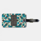 Jouw naam toevoegen | Retro  60-patroon Bagagelabel (Achterkant horizontaal)