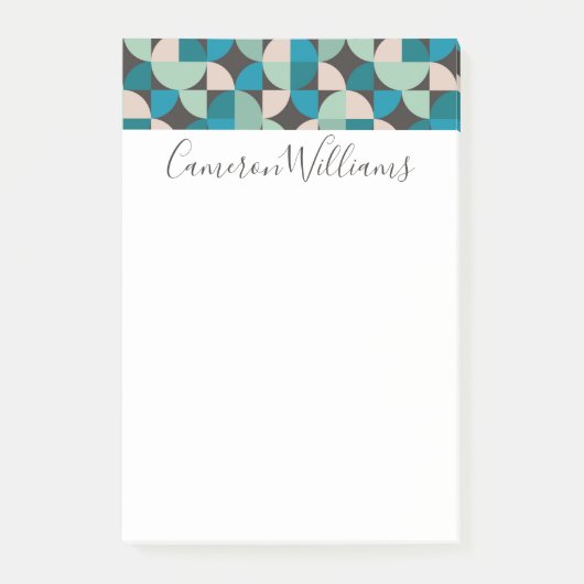 Jouw naam toevoegen | Retro  60-patroon Post-it® Notes (Voorkant)