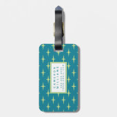 Jouw naam toevoegen | Retro Atomic Age Star Patter Bagagelabel (Achterkant verticaal)