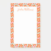 Jouw naam toevoegen | Retro Oranje Wedge Patroon Post-it® Notes (Voorkant)