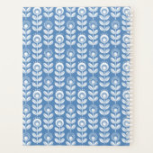 Jouw naam toevoegen | Retro Scandinavian Blue Patt Planner (Achterkant)
