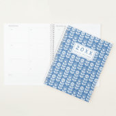 Jouw naam toevoegen | Retro Scandinavian Blue Patt Planner (Display)