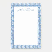 Jouw naam toevoegen | Retro Scandinavian Blue Patt Post-it® Notes (Voorkant)