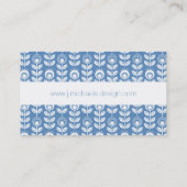 Jouw naam toevoegen | Retro Scandinavian Blue Patt Visitekaartje (Achterkant)