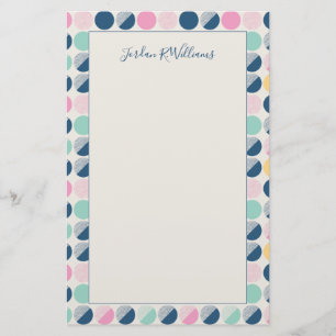 Jouw naam toevoegen   Retro Semi-Circle Patroon Briefpapier