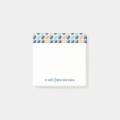 Jouw naam toevoegen | Retro Semi-Circle Patroon Post-it® Notes (Voorkant)