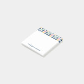 Jouw naam toevoegen | Retro Semi-Circle Patroon Post-it® Notes (Schuin)