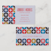 Jouw naam toevoegen | Retro  Star-patroon Visitekaartje (Voorkant / Achterkant)