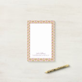 Jouw naam toevoegen | Retrororoze en Paars flessen Post-it® Notes (Op bureau)