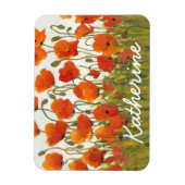 Jouw naam toevoegen | Rijen van papavers I Magneet (Verticaal)