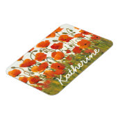 Jouw naam toevoegen | Rijen van papavers I Magneet (Linkerzijde)