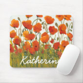 Jouw naam toevoegen | Rijen van papavers I Muismat (Met muis)