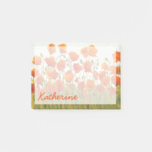 Jouw naam toevoegen | Rijen van papavers I Post-it® Notes (Voorkant)
