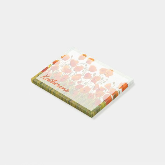 Jouw naam toevoegen | Rijen van papavers I Post-it® Notes (Schuin)