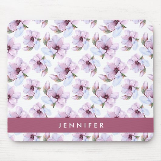 Jouw naam toevoegen | Romantic Floral Pattern Muismat (Voorkant)