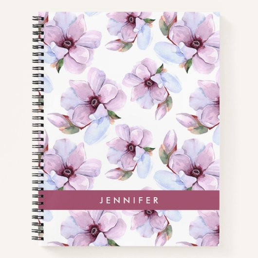 Jouw naam toevoegen | Romantic Floral Pattern Notitieboek (Voorkant)