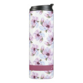 Jouw naam toevoegen | Romantic Floral Pattern Thermosbeker (Gedraaid links)
