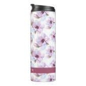 Jouw naam toevoegen | Romantic Floral Pattern Thermosbeker (Geroteerd rechts)