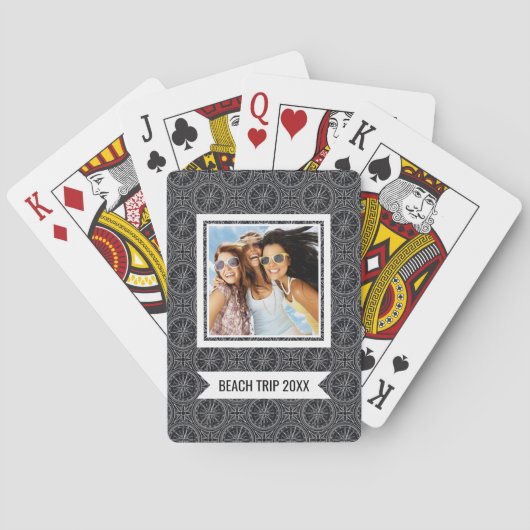 Jouw naam toevoegen | Roos compass Pattern Pokerkaarten (Achterkant)