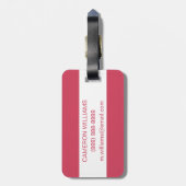 Jouw naam toevoegen | Roze bloesems voor Cactus Bagagelabel (Achterkant verticaal)