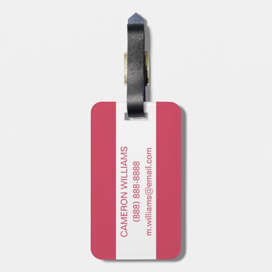 Jouw naam toevoegen | Roze bloesems voor Cactus Bagagelabel (Achterkant verticaal)