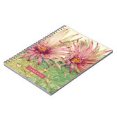 Jouw naam toevoegen | Roze bloesems voor Cactus Notitieboek (Linkerzijde)