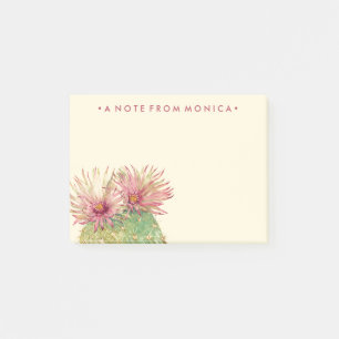 Jouw naam toevoegen Roze bloesems voor Cactus Post-it® Notes