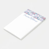 Jouw naam toevoegen | Roze en blauw Roos Post-it® Notes (Schuin)