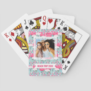 Jouw naam toevoegen   Roze en witte gewas van lami Pokerkaarten